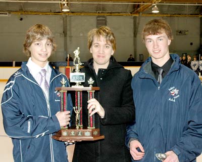 Matthew Keetch and Devin Swanson of the Sudbury Bantam AAA Wolves were named co-winners of the Most Sportsmanlike Player award as the NOBHL handed out the league hardware recently