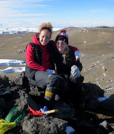 Sudbury native Joanna Fabris reaches the top of Mount Kilimanjaro with a friend, climbing in support of Rogers House in Ottawa