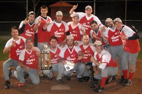 The last of the Sudbury Minor Baseball league titles handed out as Toppers Pizza doubles Northern Sports Photography 4-2 in the Midget/Senior final