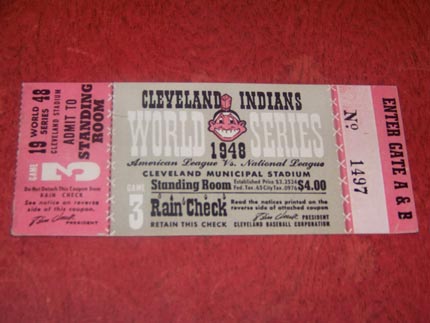 This ticket from the 1948 World Series in Cleveland represents just one of the many games of the Fall Classic that Berk Keaney Sr would take in between 1947 and 1954